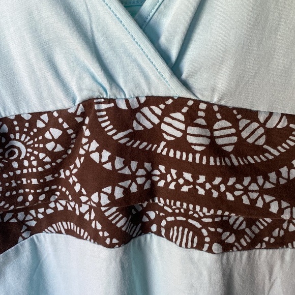 Patagonia cover up sundress. Size Large. Light blue with brown accent design. - Picture 2 of 11